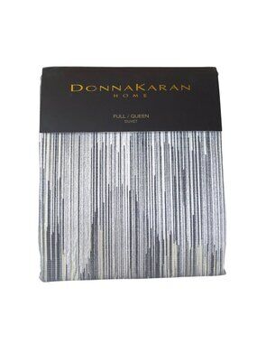 Donna Karan Home Ember Collection Full/Queen Duvet Cover 90" x 96" Charcoal Gold